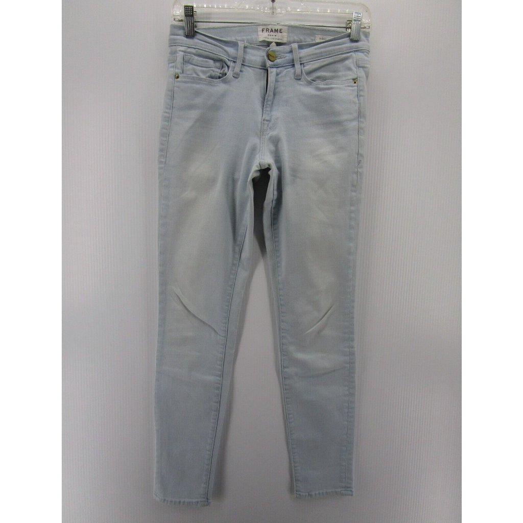 Frame Jeans 28 Le Skinny De Jeanne Denim Stretch Pants Light Wash
